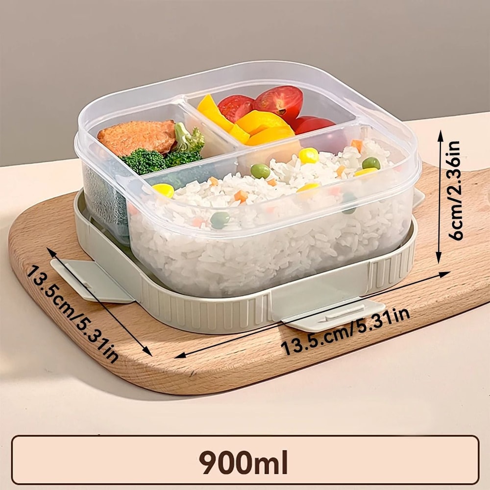 Divided Lunch Box For Kids Microwave Safe Sealed Plastic Bento Container 15