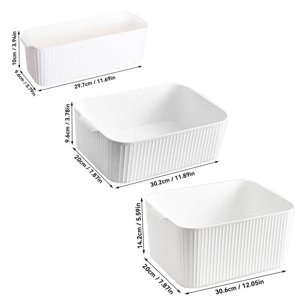 Plastic Kitchen Storage Box Cabinet Organizer Desktop Storage Basket 7