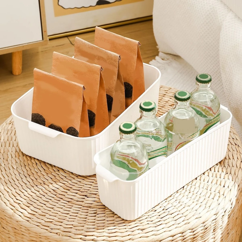 Plastic Kitchen Storage Box Cabinet Organizer Desktop Storage Basket 11