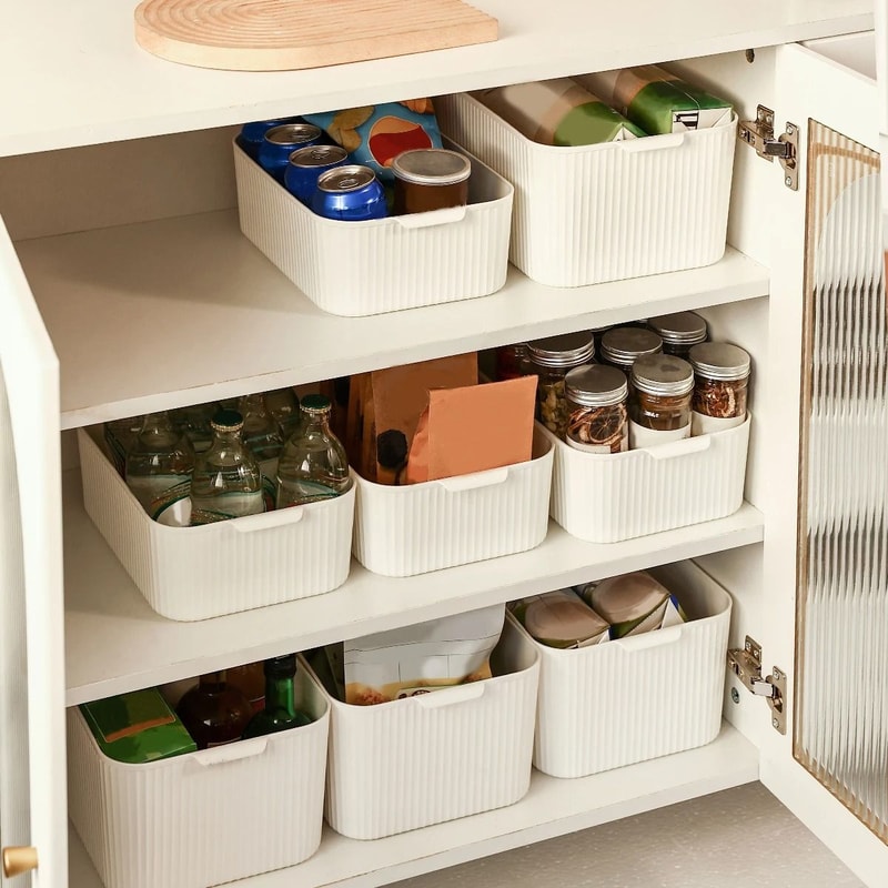 Plastic Kitchen Storage Box Cabinet Organizer Desktop Storage Basket 9