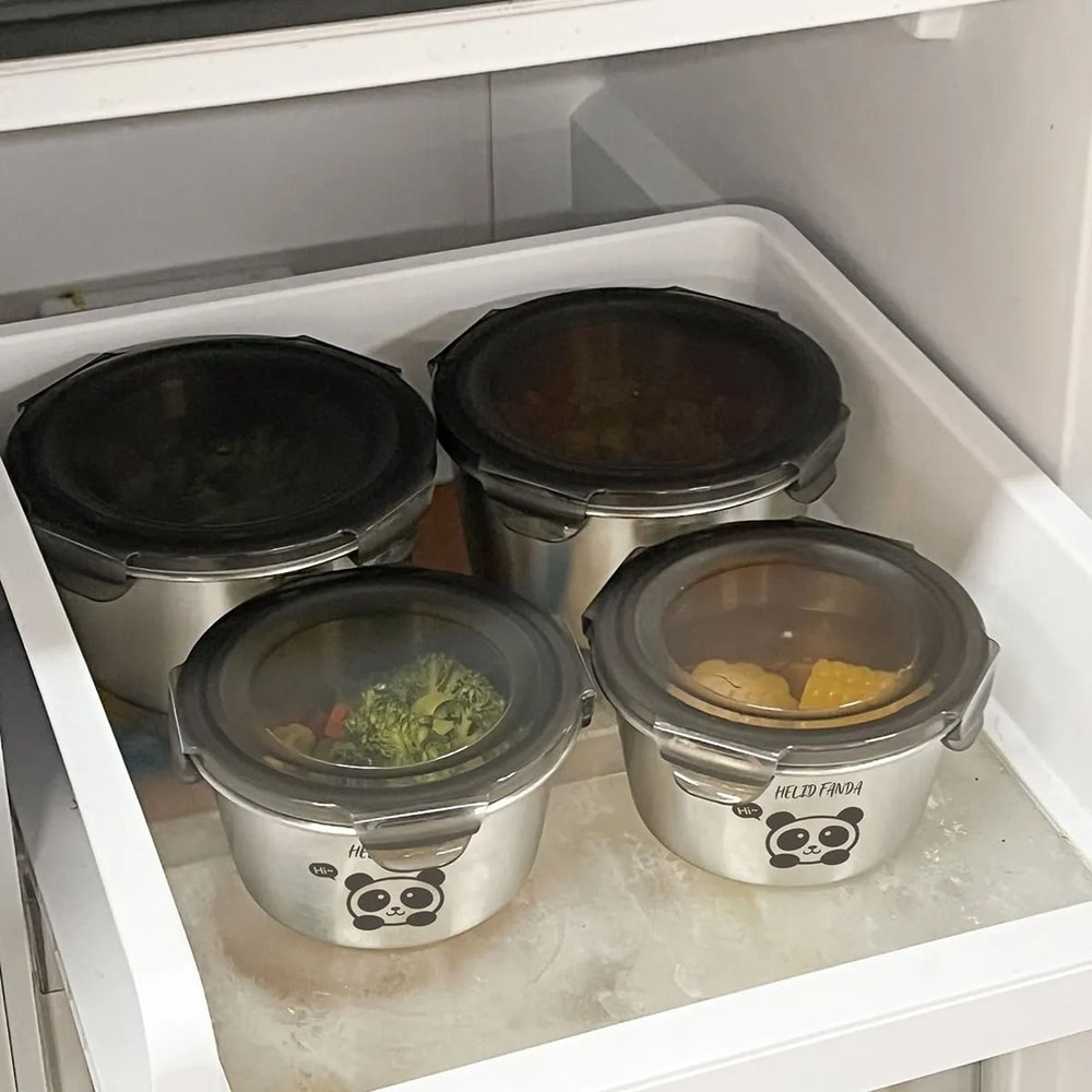 Stainless Steel Sealed Food Container Stackable Fresh Keeping Storage Box 6