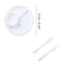 Round Divided Dinner Plate Reusable Salad Plate With Fork And Spoon 1