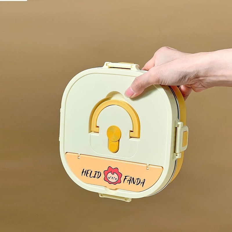 Stainless Steel Bento Lunch Box Divided Microwave Safe Sealed Food Container 18