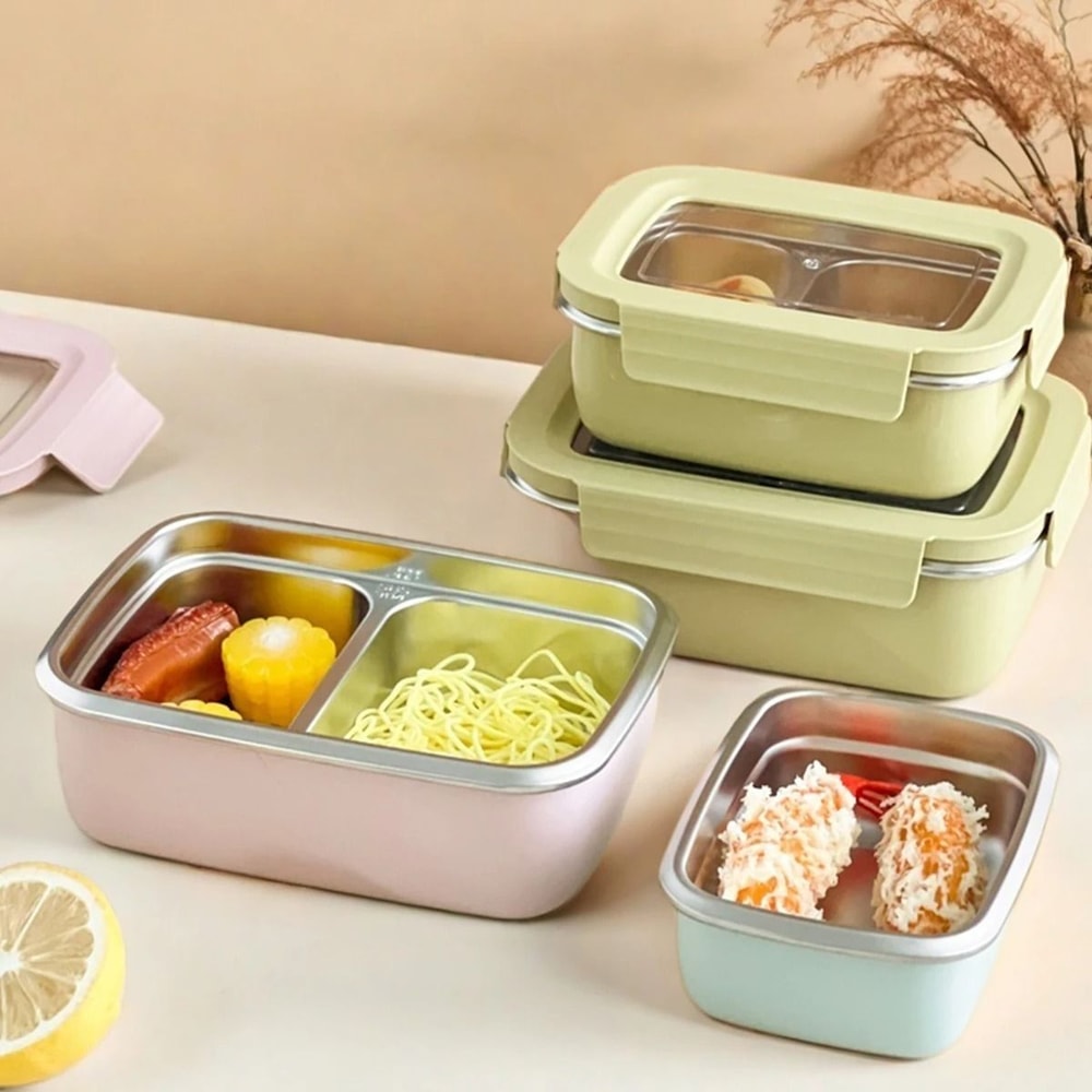Large Capacity Stainless Steel Lunch Box Leak Proof Portable Food Container 0