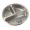Round Stainless Steel Divided Dinner Plate 3 Compartment Reusable Food Tray 2