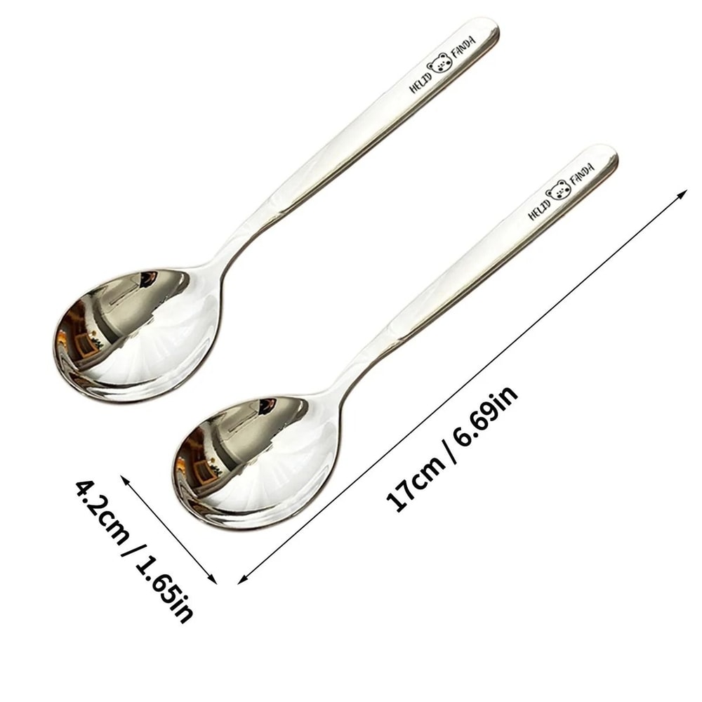 Stainless Steel Dessert Spoon Long Handle Soup Spoon For Kids 5