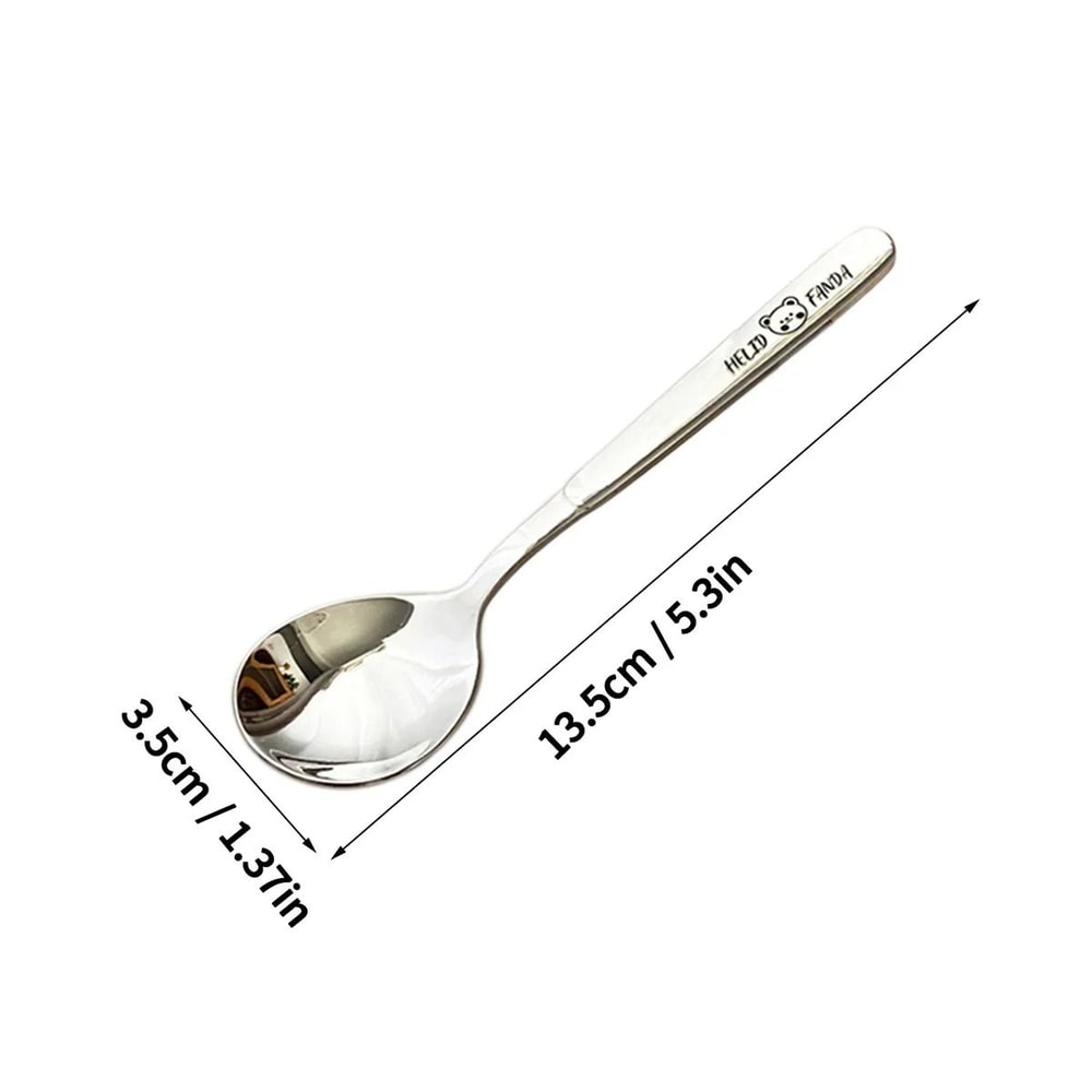 Stainless Steel Dessert Spoon Long Handle Soup Spoon For Kids 1