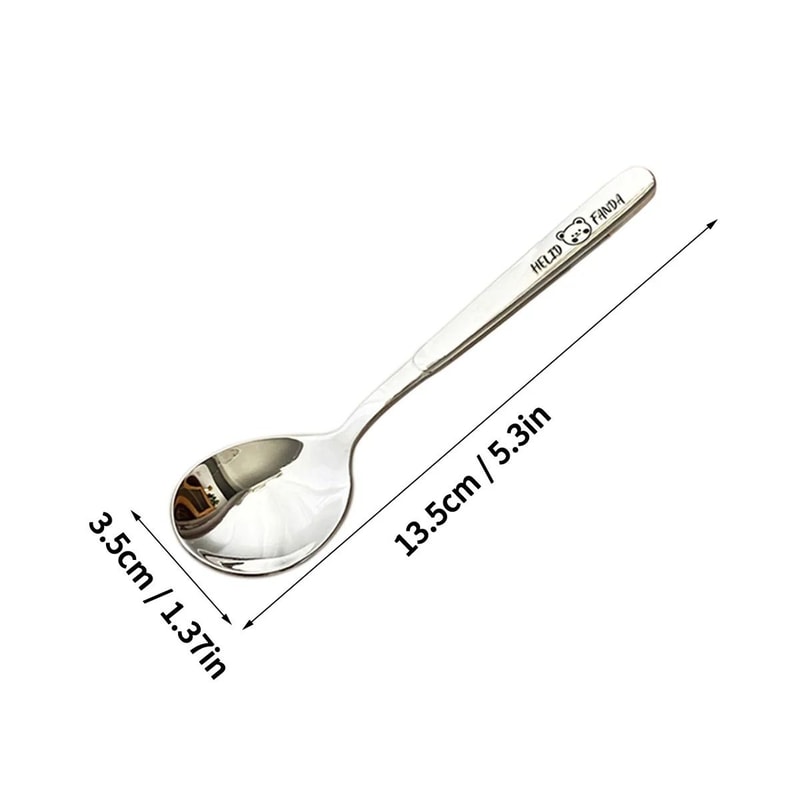 Stainless Steel Dessert Spoon Long Handle Soup Spoon For Kids 1