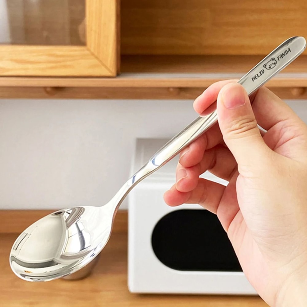 Stainless Steel Dessert Spoon Long Handle Soup Spoon For Kids 8