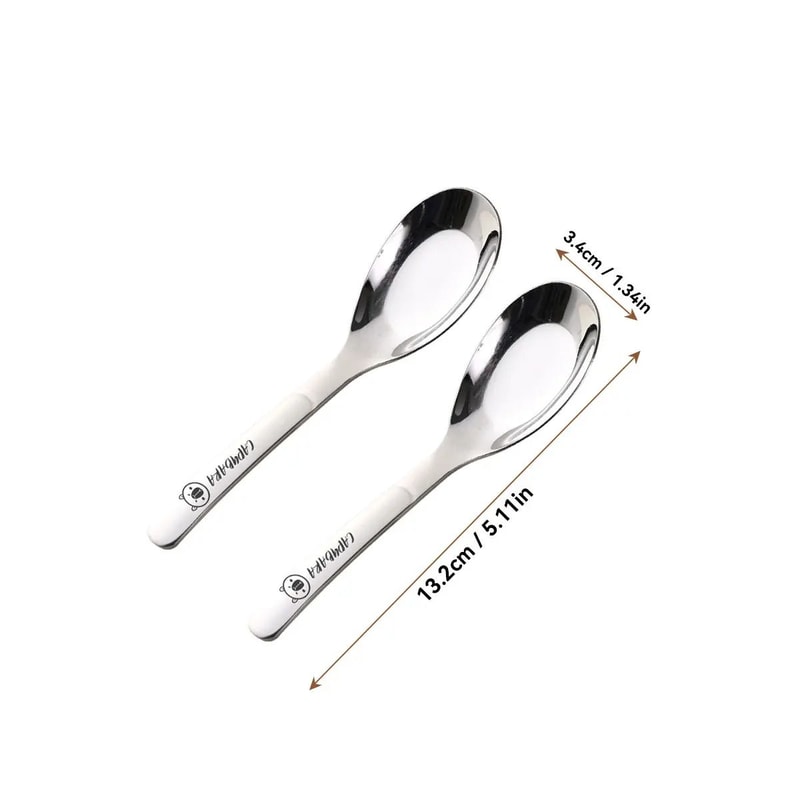 Cute Stainless Steel Dessert Spoon Set Long Handle Soup Spoons For Kids 1