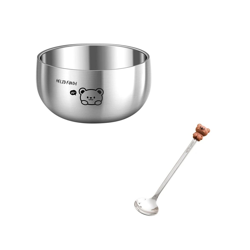 Cartoon Stainless Steel Kids Bowl Anti Scalding Ramen Rice Bowl 7
