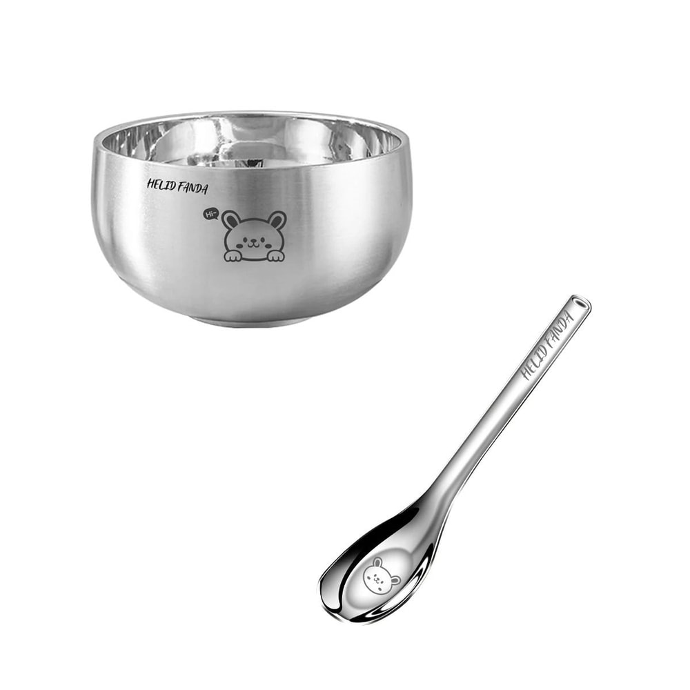 Cartoon Stainless Steel Kids Bowl Anti Scalding Ramen Rice Bowl 5