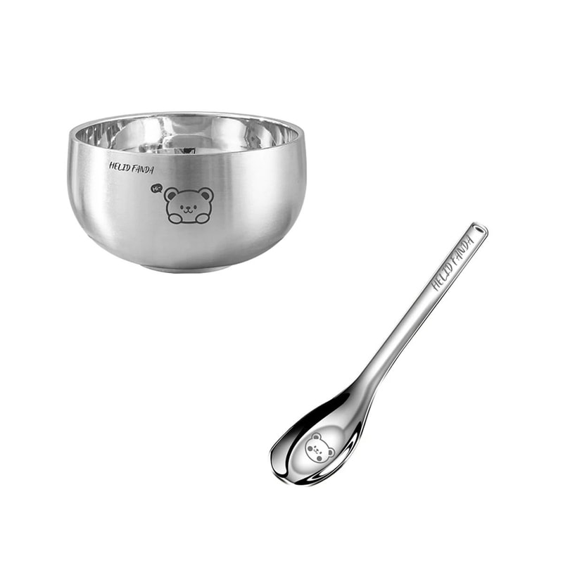 Cartoon Stainless Steel Kids Bowl Anti Scalding Ramen Rice Bowl 10