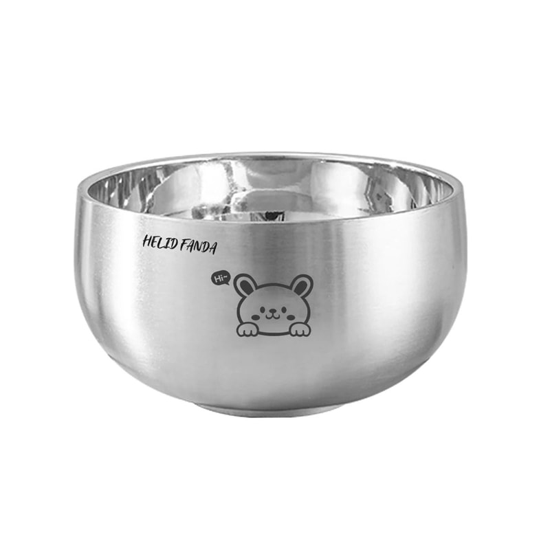Cartoon Stainless Steel Kids Bowl Anti Scalding Ramen Rice Bowl 4