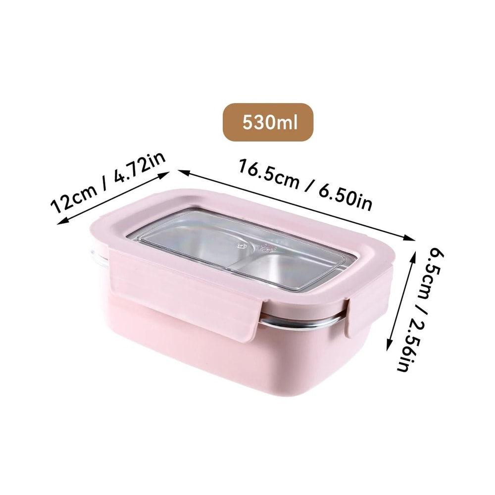 Stainless Steel Lunch Box Leak Proof Divided Microwave Safe Bento Container 4