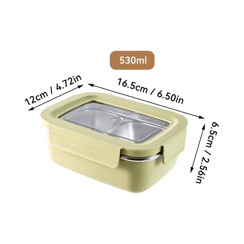 Stainless Steel Lunch Box Leak Proof Divided Microwave Safe Bento Container 6
