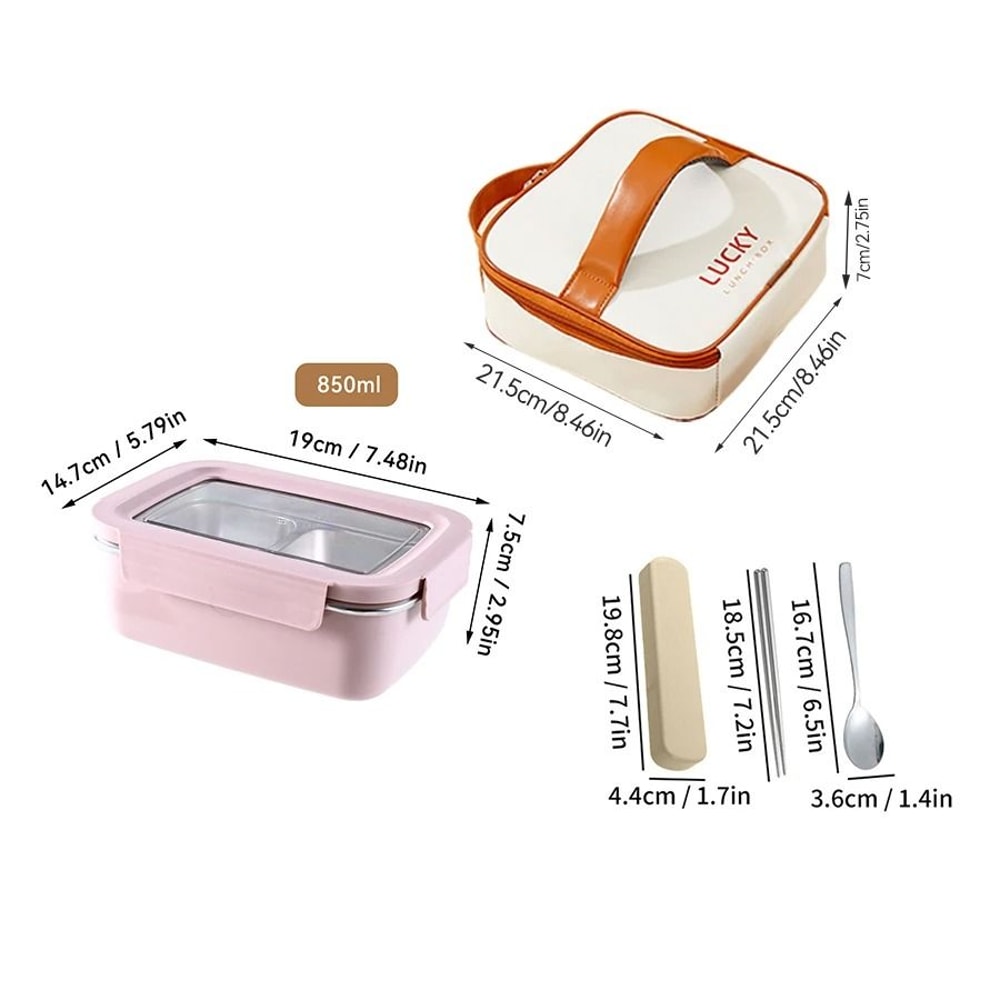 Stainless Steel Lunch Box Leak Proof Divided Microwave Safe Bento Container 16