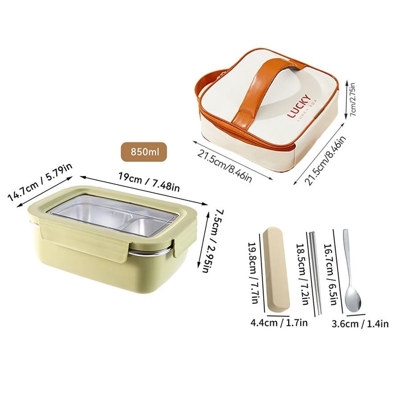 Stainless Steel Lunch Box Leak Proof Divided Microwave Safe Bento Container 18