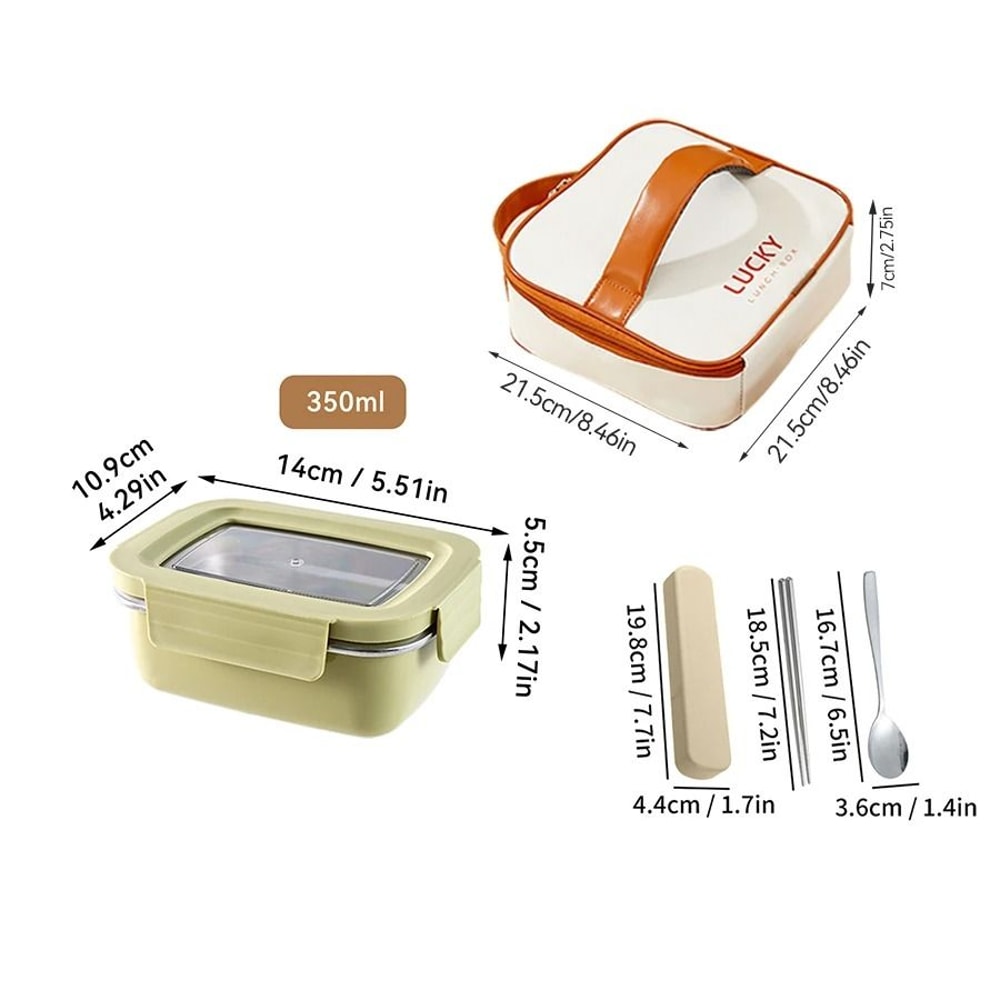 Stainless Steel Lunch Box Leak Proof Divided Microwave Safe Bento Container 12