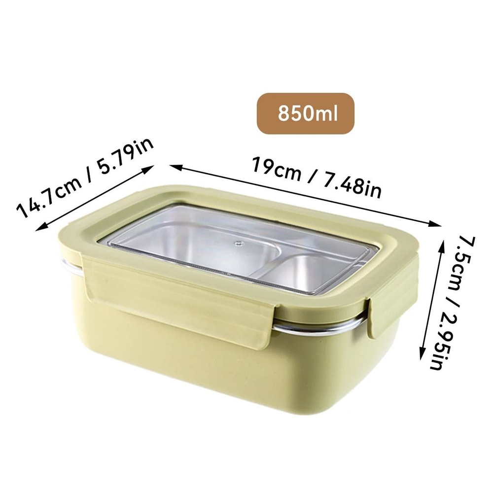 Stainless Steel Lunch Box Leak Proof Divided Microwave Safe Bento Container 9