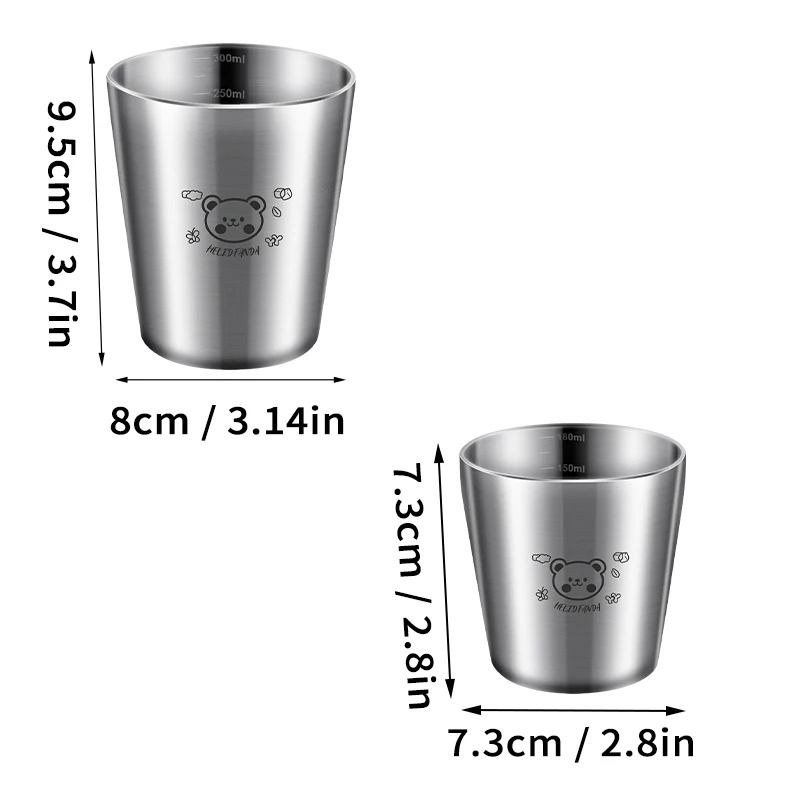 Stainless Steel Coffee Mug With Scale Double Layer Insulated Cup 3