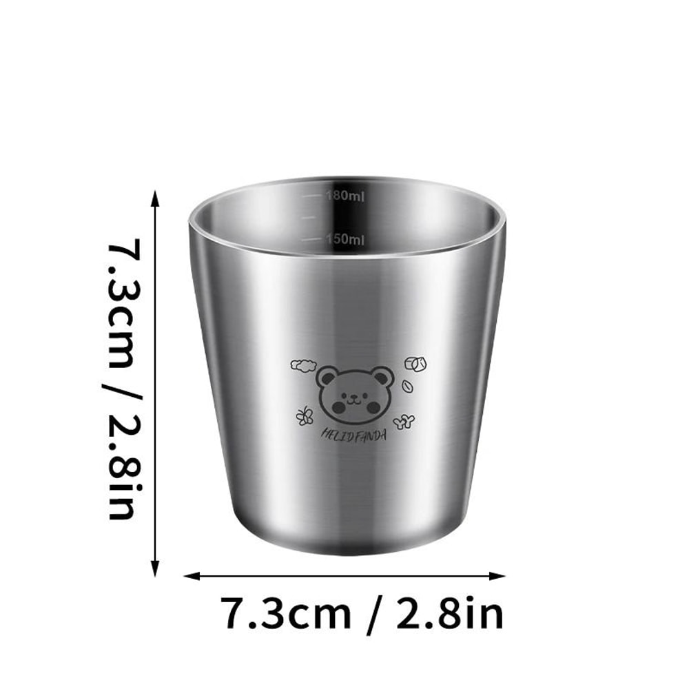 Stainless Steel Coffee Mug With Scale Double Layer Insulated Cup 1