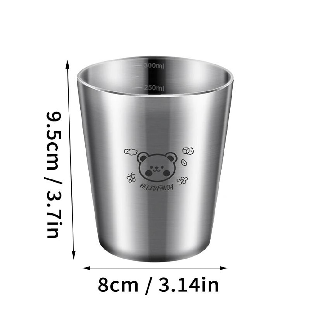 Stainless Steel Coffee Mug With Scale Double Layer Insulated Cup 2