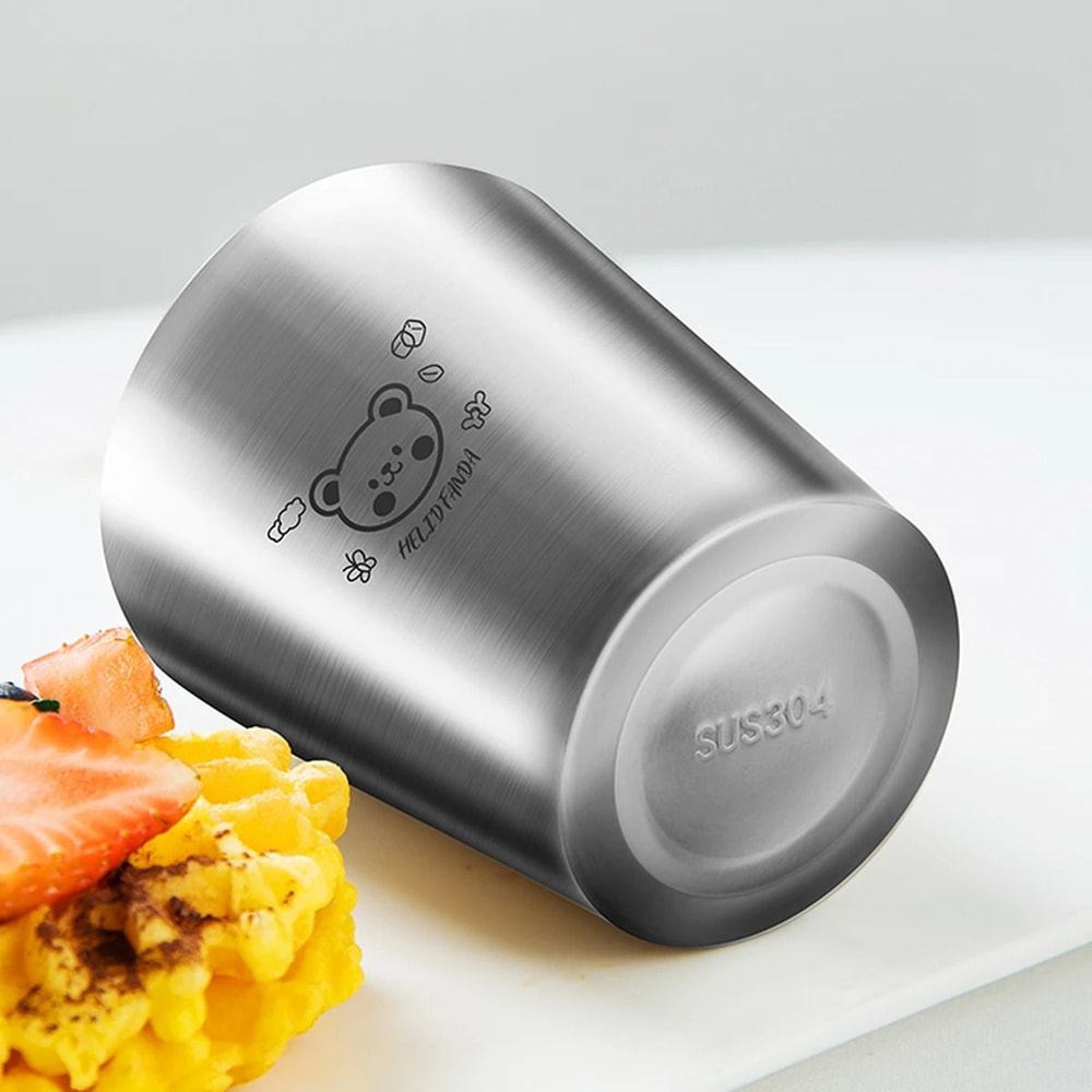 Stainless Steel Coffee Mug With Scale Double Layer Insulated Cup 5