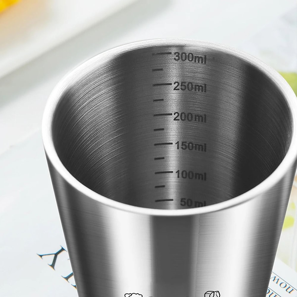 Stainless Steel Coffee Mug With Scale Double Layer Insulated Cup 8