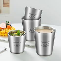 stainless steel coffee mug with scale double layer insulated cup