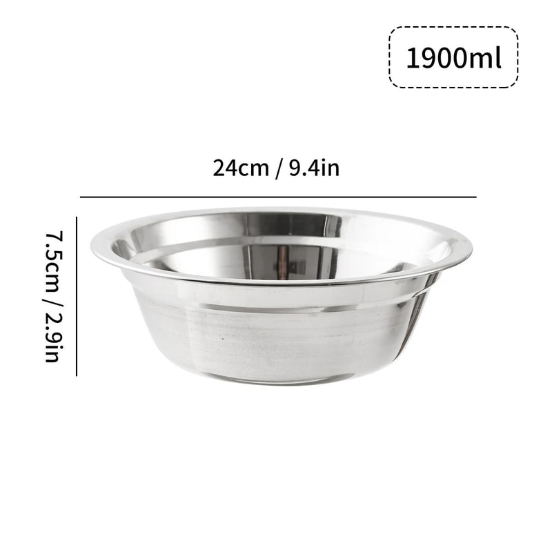 Large Capacity Stainless Steel Mixing Bowl Salad Kneading Bowl 6