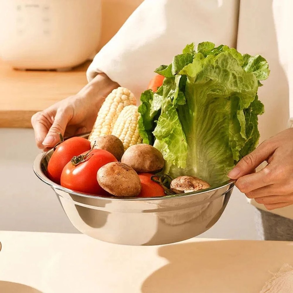 Large Capacity Stainless Steel Mixing Bowl Salad Kneading Bowl 10