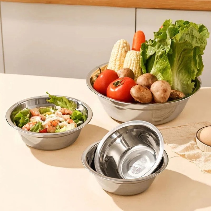 Large Capacity Stainless Steel Mixing Bowl Salad Kneading Bowl 12