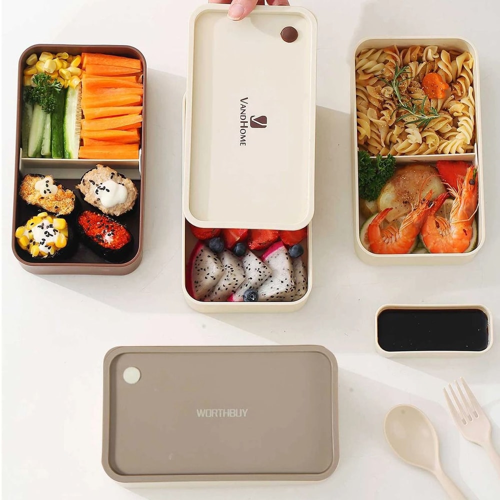 Divided Lunch Container Microwave Safe Large Capacity Sealed Bento Box 14