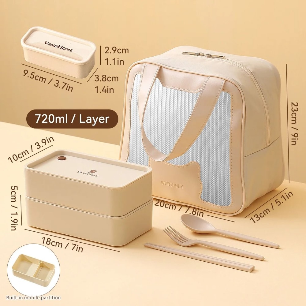 Divided Lunch Container Microwave Safe Large Capacity Sealed Bento Box 6