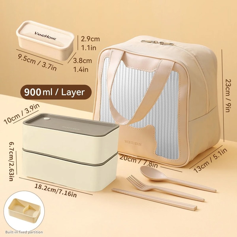 Divided Lunch Container Microwave Safe Large Capacity Sealed Bento Box 8