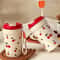 Cherry Pattern Plastic Coffee Mug Leak Proof Portable Travel Tumbler 8