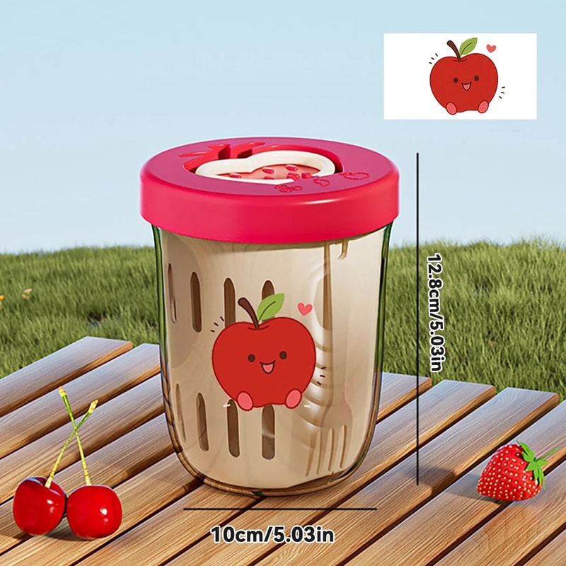 Double Layer Fruit Cup Portable Salad And Oat Container With Fork 1