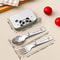 Folding Cutlery Set Portable Stainless Steel Camping Dinnerware With Case 2