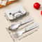 Folding Cutlery Set Portable Stainless Steel Camping Dinnerware With Case 1