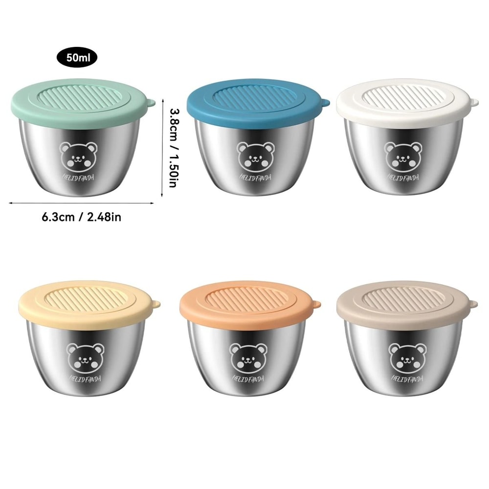 Stainless Steel Sauce Container With Lid Leak Proof Mini Dipping Dish 7