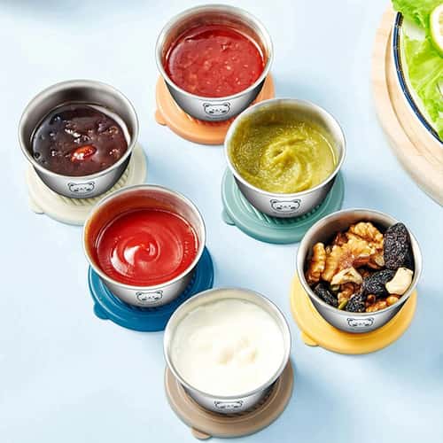 Stainless Steel Sauce Container with Lid Leak Proof Mini Dipping Dish