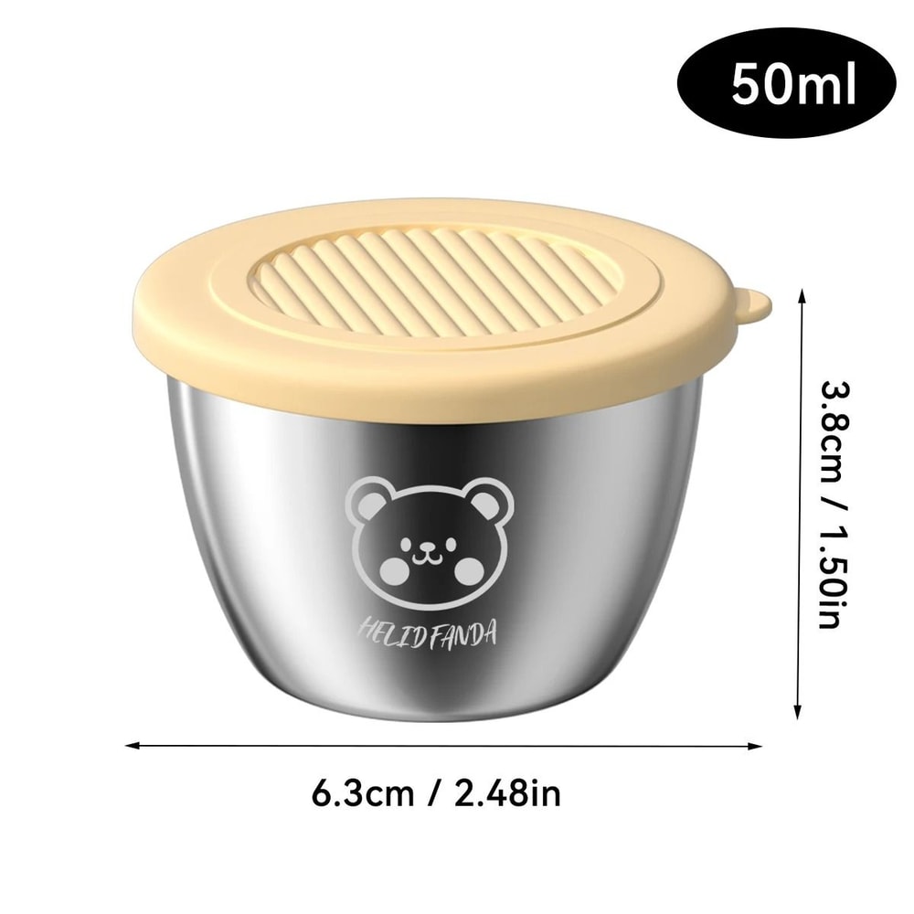 Stainless Steel Sauce Container With Lid Leak Proof Mini Dipping Dish 6