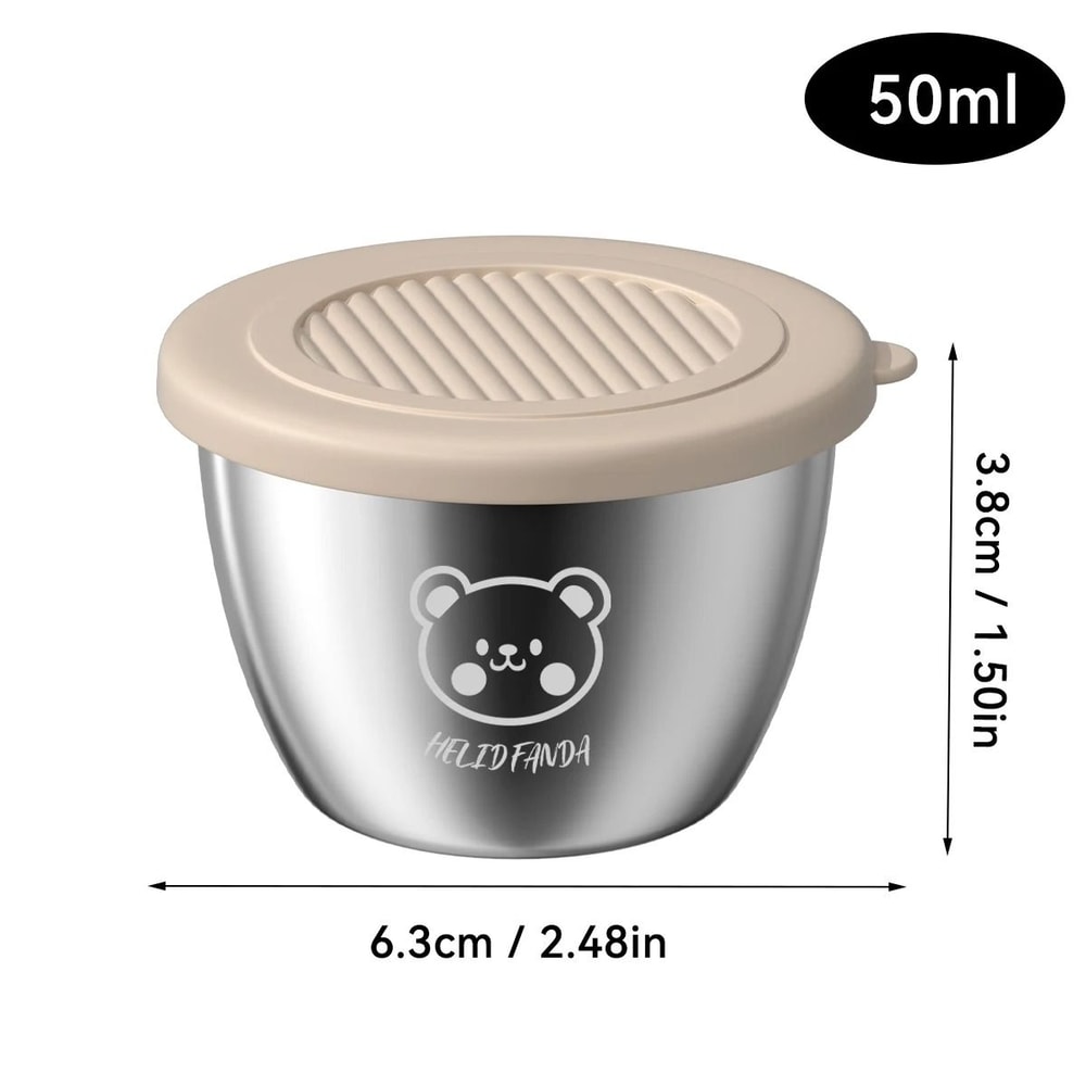 Stainless Steel Sauce Container With Lid Leak Proof Mini Dipping Dish 1