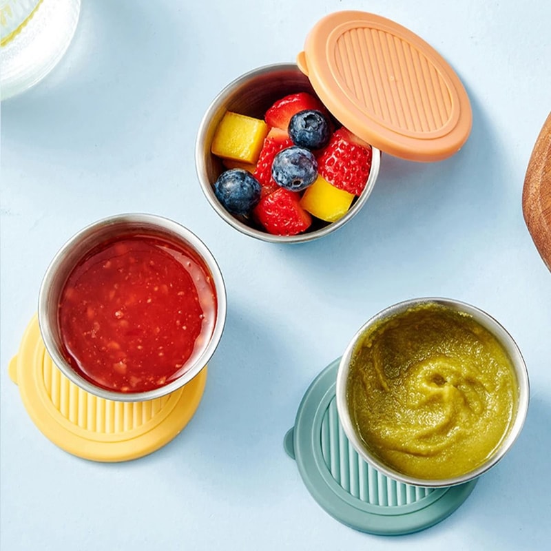 Stainless Steel Sauce Container With Lid Leak Proof Mini Dipping Dish 13