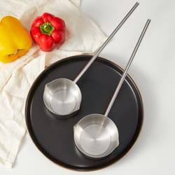 stainless steel sauce spoon long handle anti scalding hot oil ladle