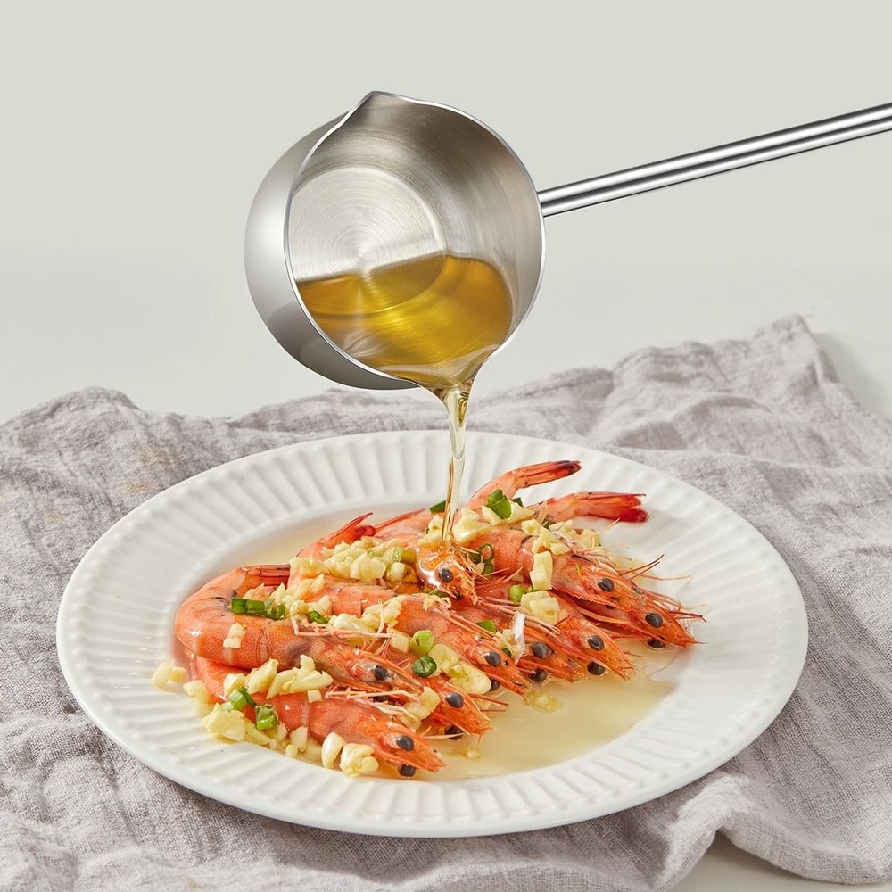 Stainless Steel Sauce Spoon Long Handle Anti Scalding Hot Oil Ladle 8