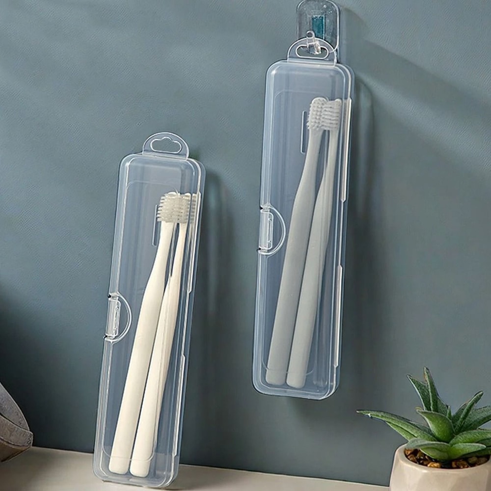 Transparent Toothbrush Case Portable Toothbrush Holder Storage Container 0