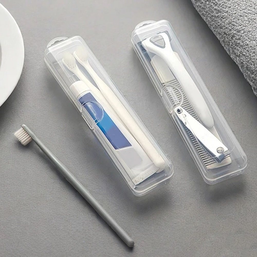 Transparent Toothbrush Case Portable Toothbrush Holder Storage Container 3