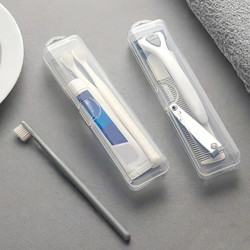 Transparent Toothbrush Case Portable Toothbrush Holder Storage Container 3